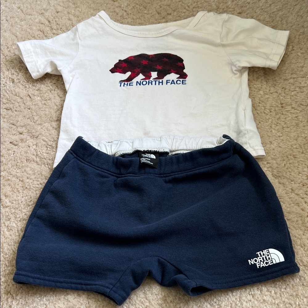 The North Face White Tee and Navy Shorts Set